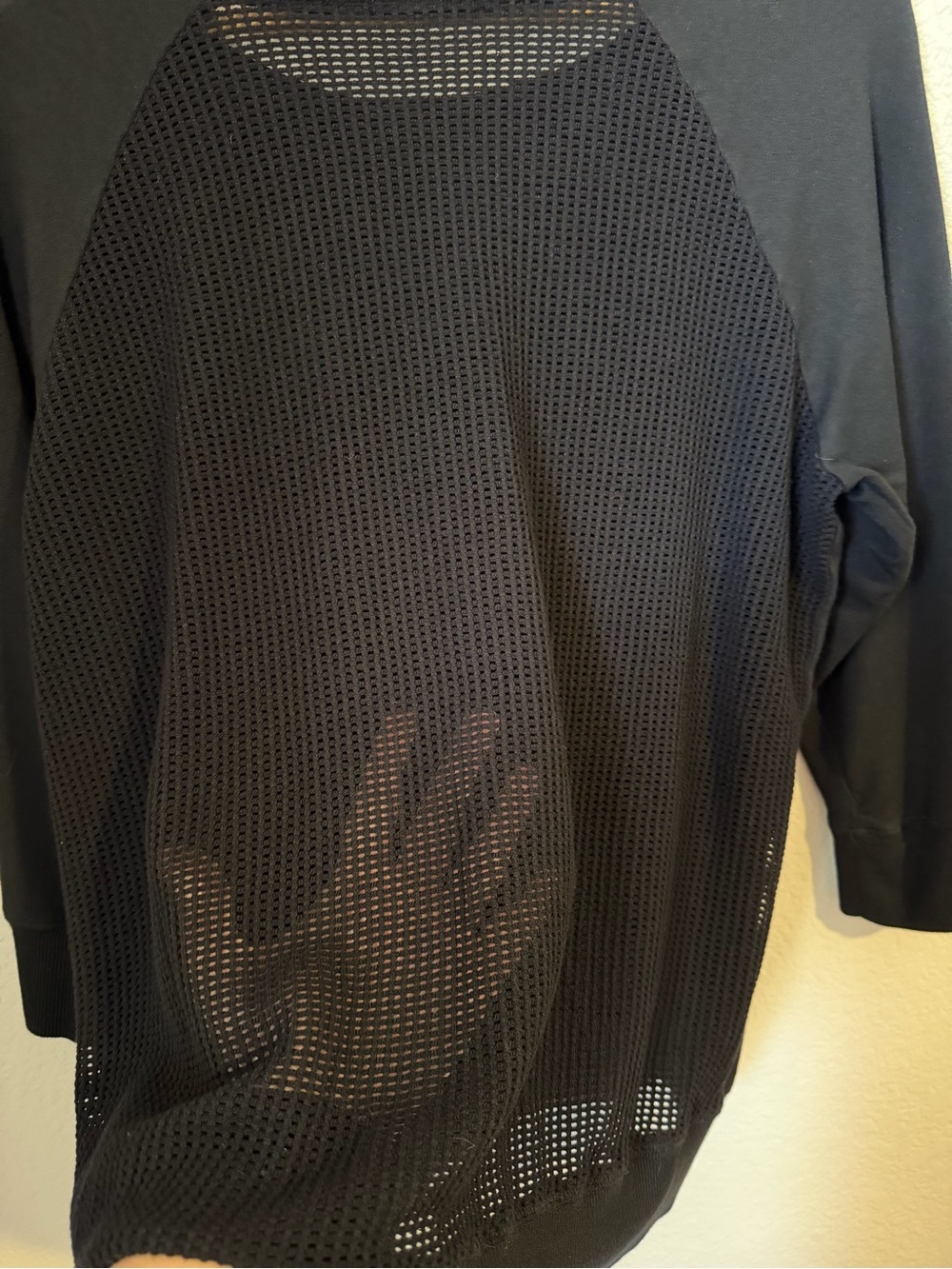 Beyond Yoga Black Modal Blend Mesh Back 3/4 Sleeve Sweater Top Medium Breathable - Picture 6 of 8